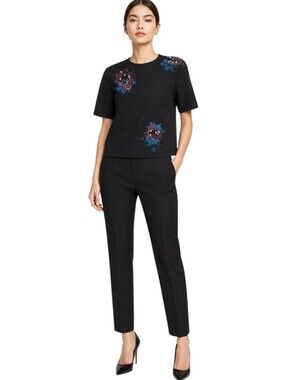 3.1 Phillip Lim Embellished Beaded Black Boxy Top Women's 0